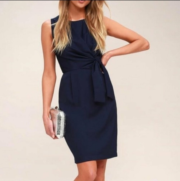 Lulus Dresses & Skirts - Lulu's Zealous Love Navy Tie Front Midi Dress
